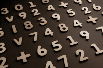 Background or texture of numbers. Finance data concept. Mathematic. Seamless pattern with numbers....