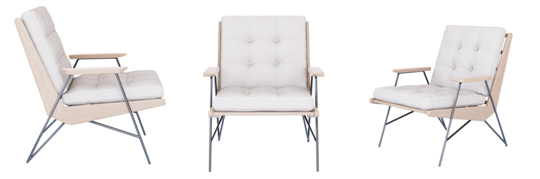 3d Furniture Modern Chair isolated on a white background, Decoration Design for living