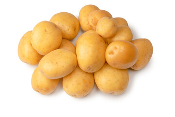 A group of fresh tasty potato isolated on white background.