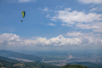 Paragliding from the mountains of villaviencio in Colombia