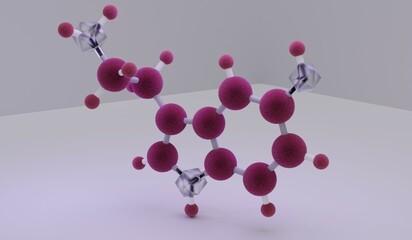 Serotonin molecule, illustration, 3d