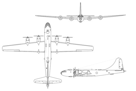 Bombardero pesado estrat&eacute;gico cuatrimotor b-29