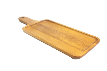 square wood plate on white background