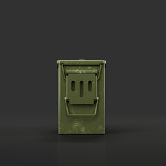 Military ammo box, ammunition box, 3d rendering