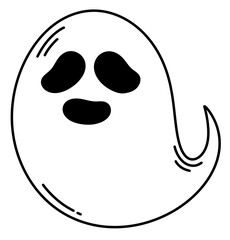 Halloween ghost icon cartoon.