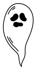 Halloween ghost icon cartoon.