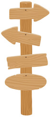 シンプルな木製の案内立て看板／矢印と板の混合タイプ（オーク素材風）