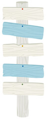 シンプルな木製の案内立て看板／四角い5枚の板タイプ（白樺素材風）マリンカラー