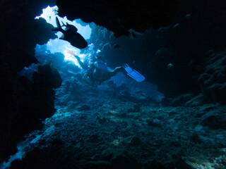 Fototapeta premium Diving caves in egypt