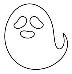 Halloween ghost hand drawn line icon