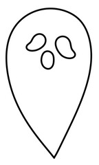 Halloween ghost hand drawn line icon