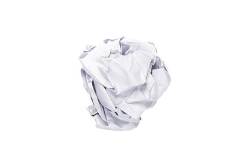Crumpled white a4 paper was shot in studio light on white background. This means no idea or fail...