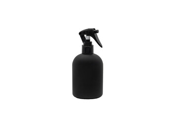 Foggy spray in dark black colour, It's looked luxury and classsic in black package with studio light white background. Clipping Path