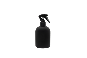 Foggy spray in dark black colour, It's looked luxury and classsic in black package with studio light white background. Clipping Path