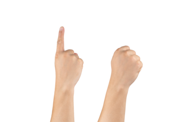 Asian back hand shows and counts 10 (ten) sign on finger on isolated white background. Clipping path