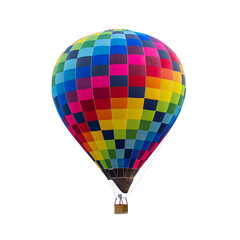 hot air balloon with different colors isolated