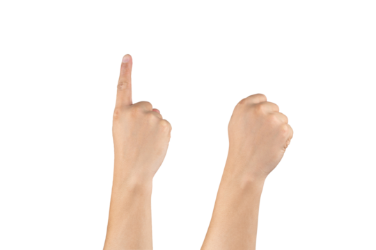 Asian back hand shows and counts 10 (ten) sign on finger on isolated white background. Clipping path