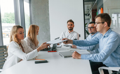 Successful teamwork. Group of professional business people is in the office