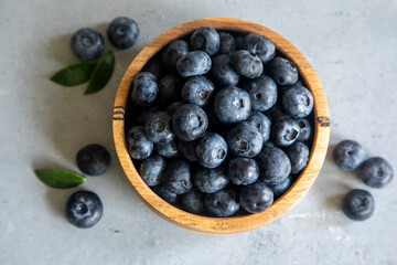 Fresh ripe blueberries close up