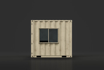 Naklejka na ściany i meble Shipping container shelter, military shelter, 3d renderings