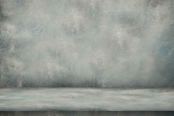 Empty space studio room of Plaster concrete grunge texture background for use display product.	