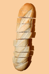 Sliced white bread. Sliced loaf of bread