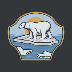 polar bear ice vector illustration