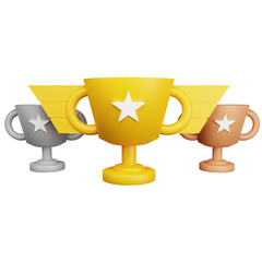 3D Trophies icon illustration