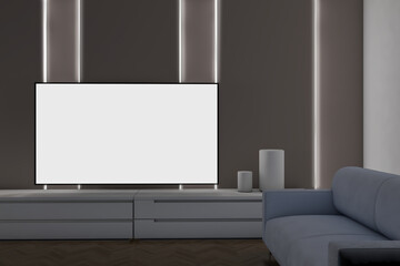 Tv mockup inside a dining room