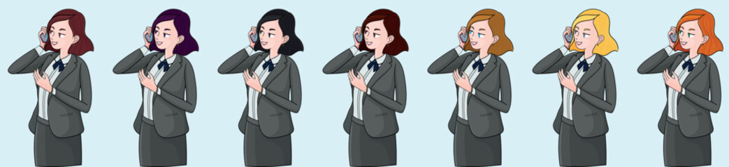 business woman talk to the smartphone
