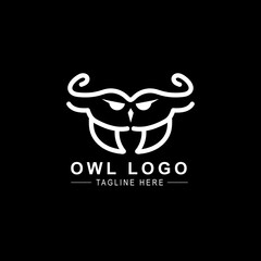 Owl Bird Flat Logo Design,minimalist logo design vektor