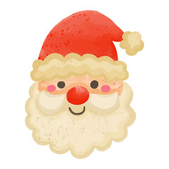 Watercolor Santa Claus, Hand painted Christmas decoration.