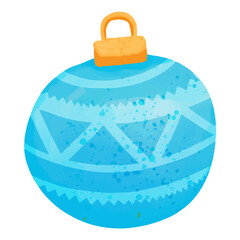 Watercolor Christmas Ball, Hand painted Christmas decoration.