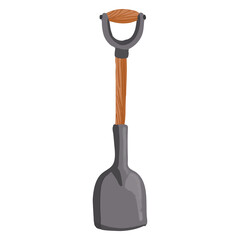 Watercolor Shovel, Hand painted farm clipart.