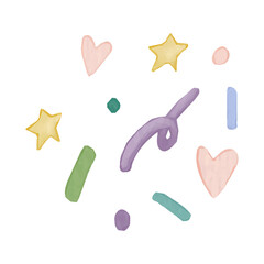Watercolor Glitter, Hand painted party decoration clipart.