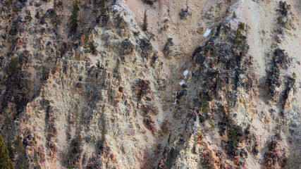 Rocky Canyon in American Landscape. Grand Canyon of The Yellowstone. Yellowstone National Park. United States. Nature Background.