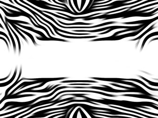 Black and white zebra abstract pattern. Animal print background with white space in the middle.Fabric stripes Texture.
