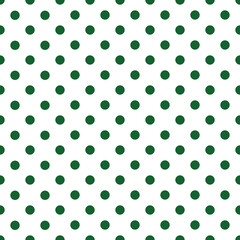 Vector seamless pattern with green dots. Vector polka dot print in green colour.
