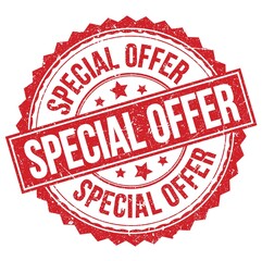 SPECIAL OFFER text on red round stamp sign