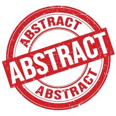 ABSTRACT text written on red round stamp sign