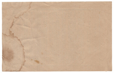 Old vintage rough paper with scratches and stains texture isolated