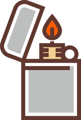 Lighter icon. Burning gas with fire flame