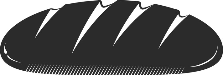 White bread icon. Black bakery food symbol