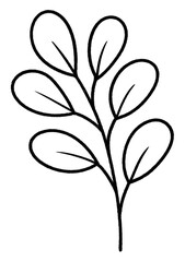 hand drawn tropical leaves style modern line art