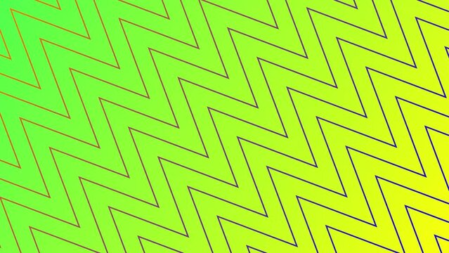 Animated zigzag lines on gradient background from green to yellow rotated by 45 deg