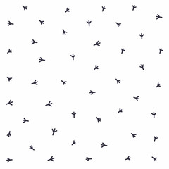 Vector pattern with chicken paw prints.