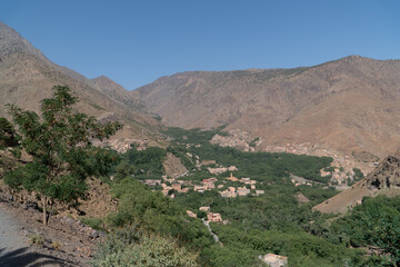 Panoramic view over imlil valley morocco