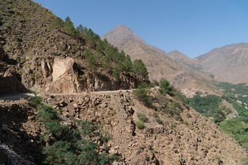 Panoramic view over imlil valley morocco
