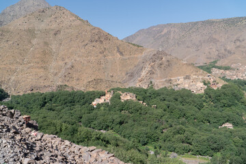 Panoramic view over imlil valley