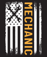 USA Flag and mechanic